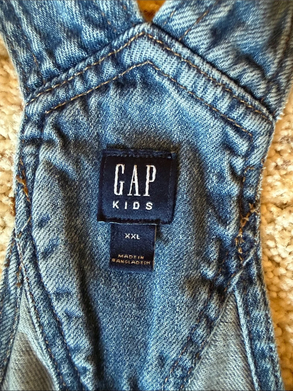 GAP Distressed Dark Blue Denim Kids Overalls